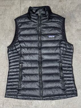 Patagonia Goose Down Black Puffer Vest Full Zip Outdoors Women's Size Medium
